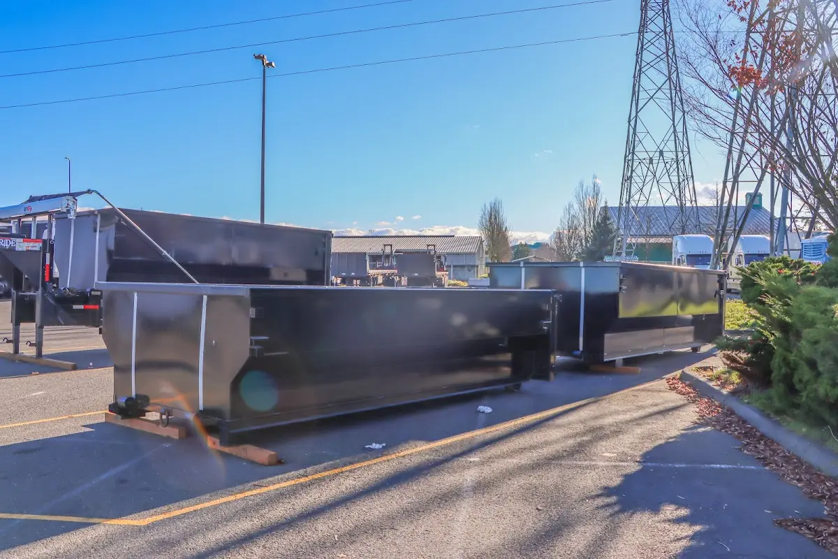 Roll-off dumpster ready for waste disposal at job site for 15 Yard Dumpster Rental in Hanover Park